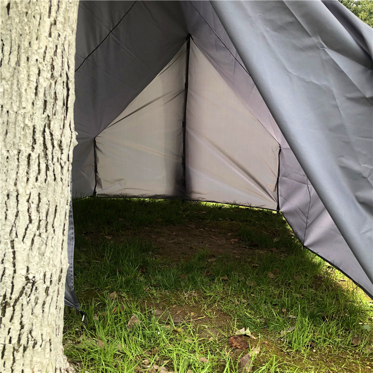 Cheap Goat Tents Ultralight Poleless Tent Multifunctional Canopy Hanging Tree Tarp A line Hammock Cover Sunshade Shelter Silver Coated Awning   